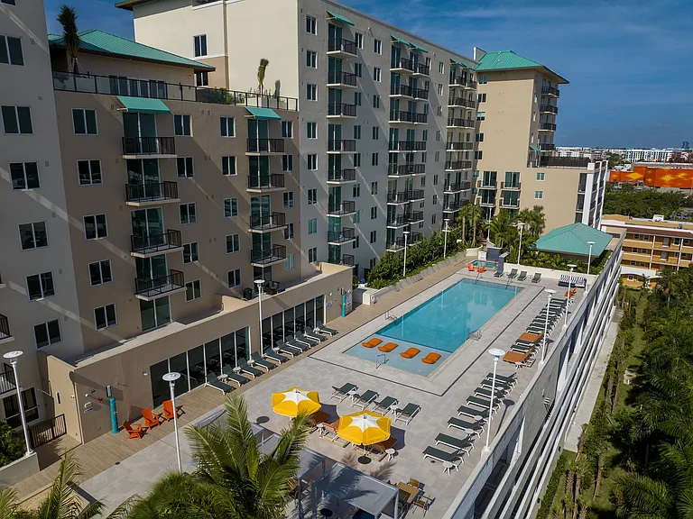 Enjoy sunny South Florida days at the pool deck at Sea View at Dania