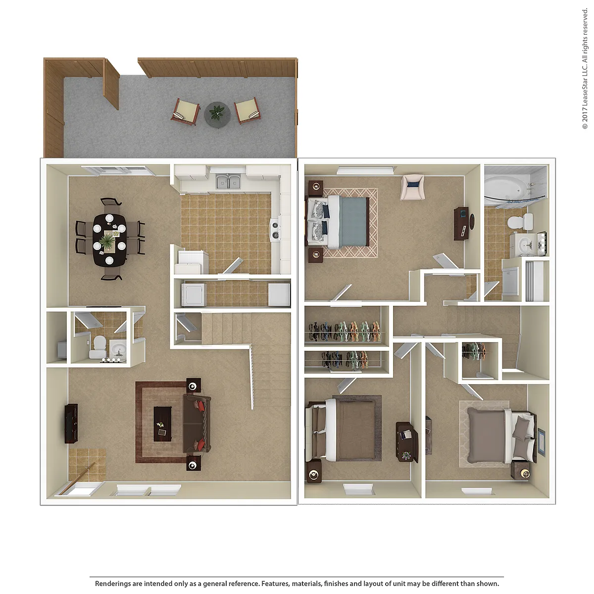 Floor plan 3 Bed, 1.5 Bath Upgraded