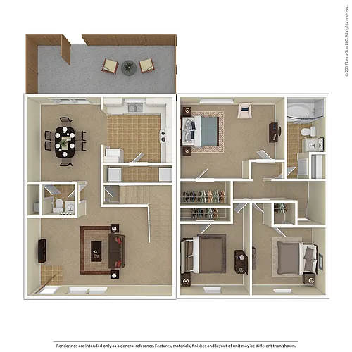 Floor plan 3 Bed, 1.5 Bath Upgraded