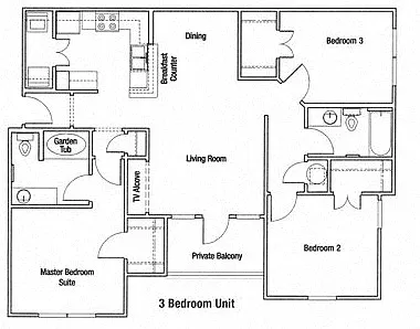 Floor plan Three Bedroom