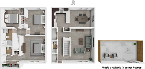 Floor plan 3bd 1.5bth TH 1290