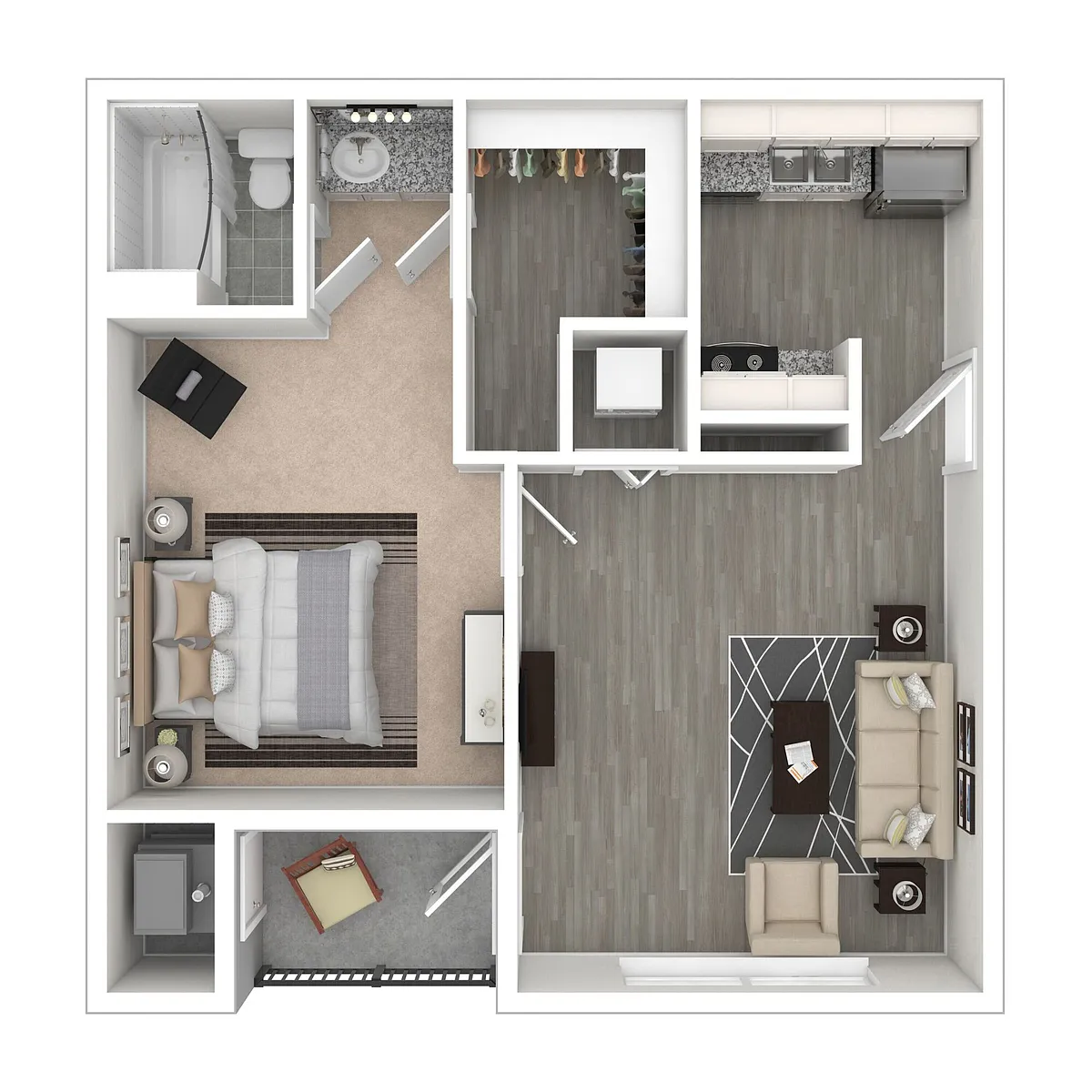 Floor plan 1X1-Ash