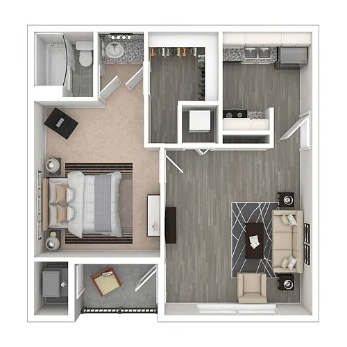 Floor plan 1X1-Ash