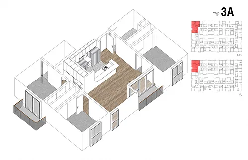 Floor plan 3 Bed - 2 Bath