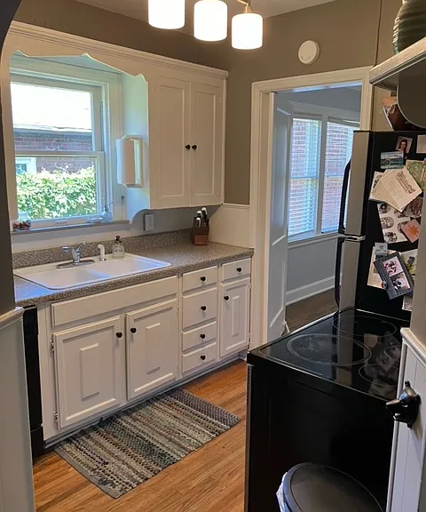 Kitchen with stainless steel appliances