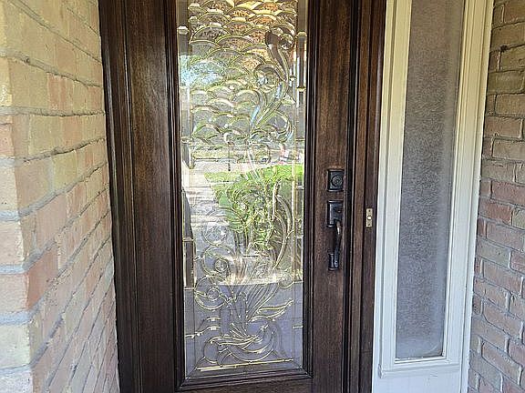 Leaded glass front door