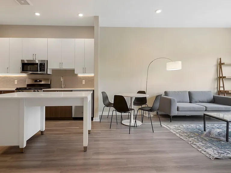 Furnished+ apartment homes include a dining set (Representative Image exact items and style of furnishings may vary)