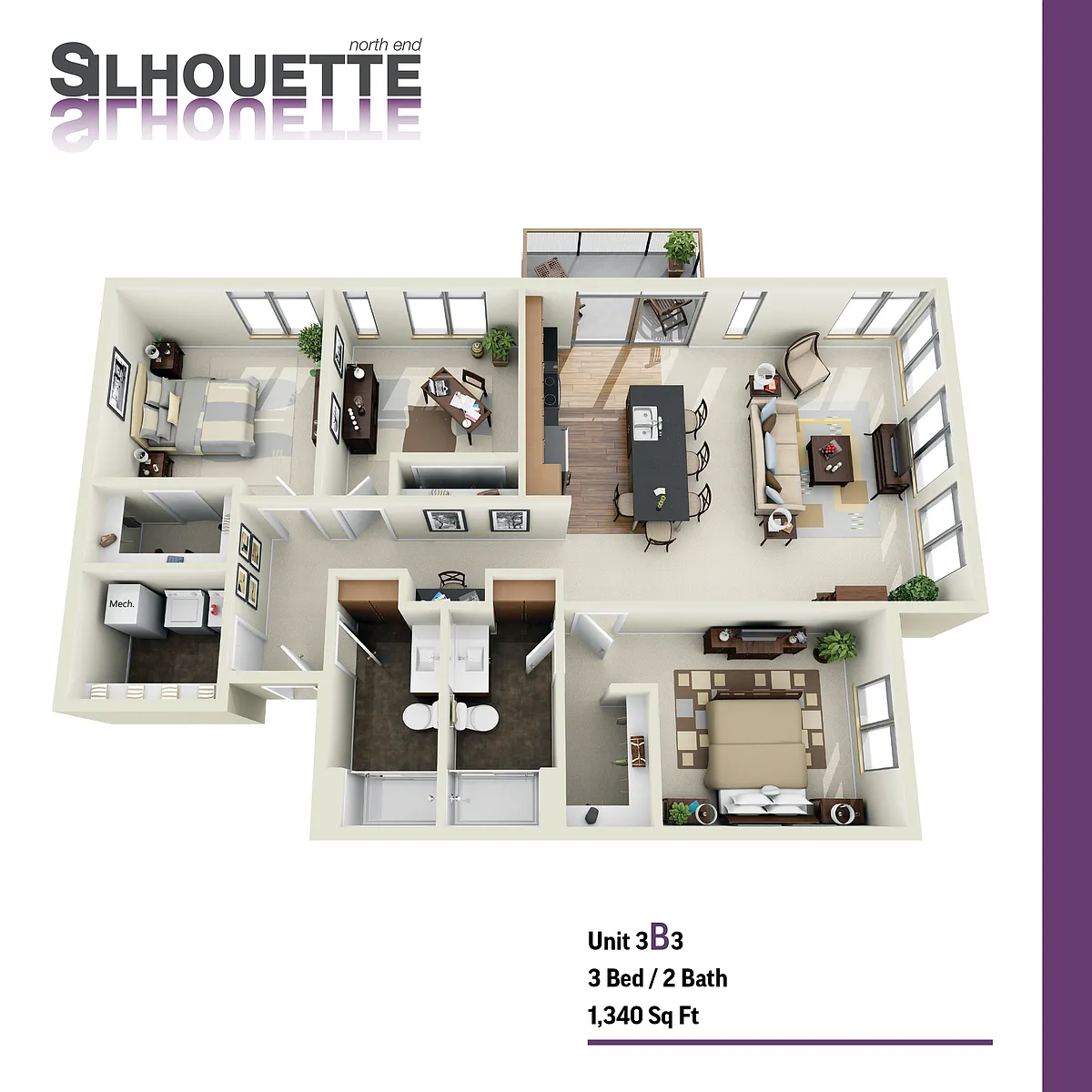 Floor plan 3B3