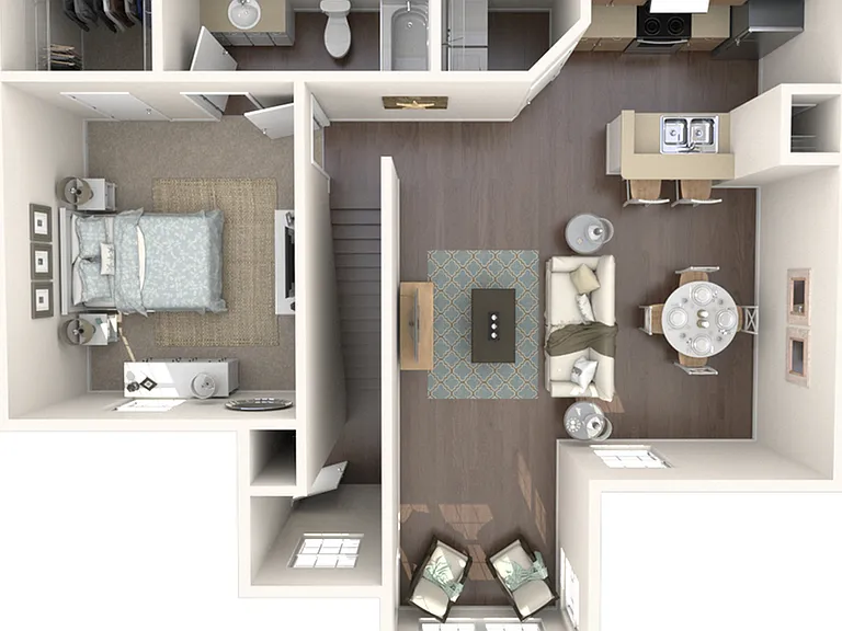 Explore this stunning one-bedroom apartment with an open-concept layout and modern amenities. Explore this stunning one-bedroom apartment with an open-concept layout and modern amenities.