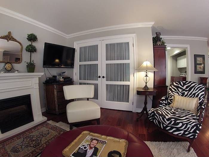 Living room with fireplac