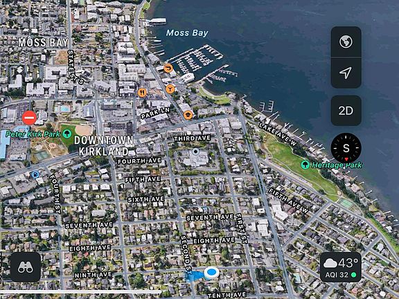 Six Block to DT Kirkland & Lake WA.