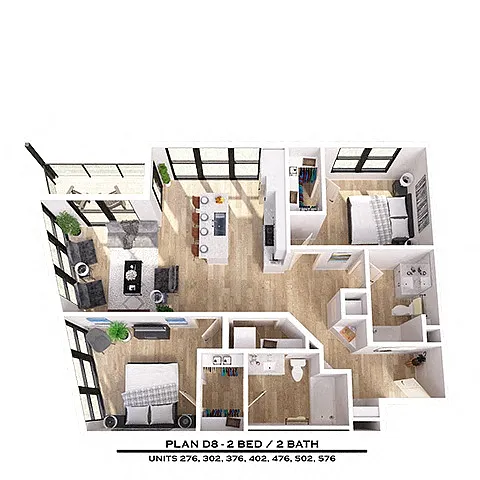 Floor plan D8 2X2