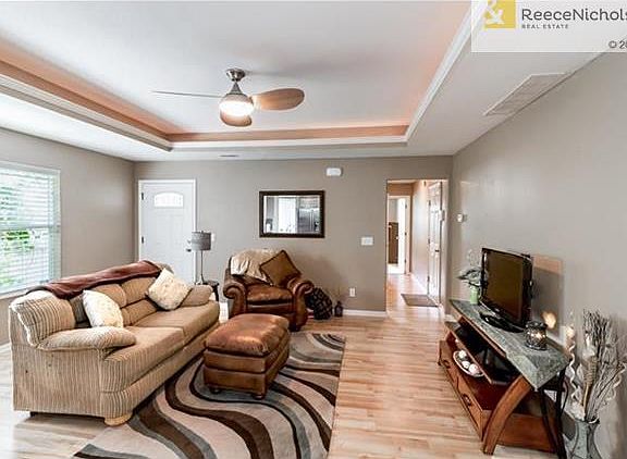Spacious living room makes the perfect spot for movie night.