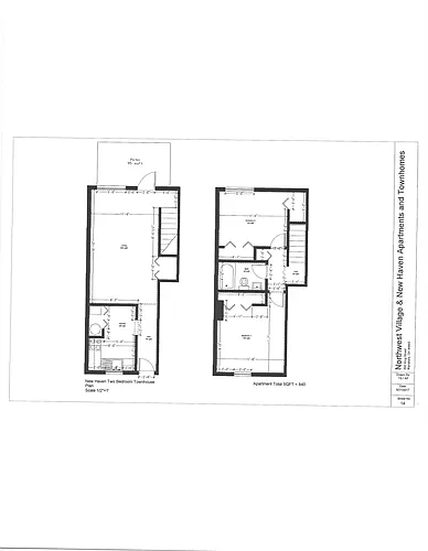 Floor plan 2 Bedroom Square Townhouse