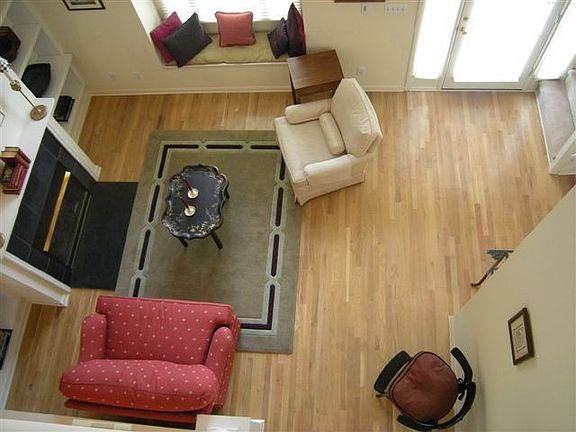  View from oversized loft area above greatroom 