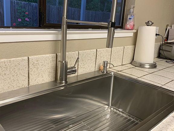 Deep stainless steel sink