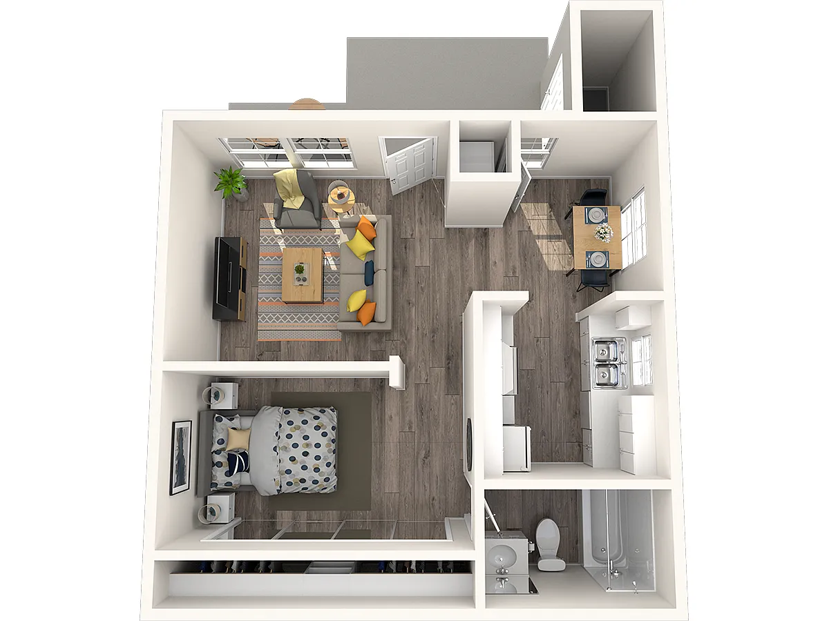 Floor plan Saguaro - Junior One Bedroom