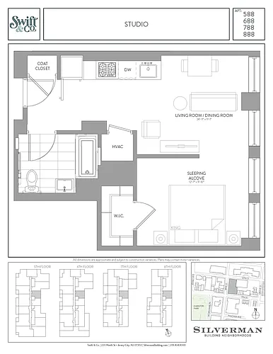 Floor plan Alcove Studio 88 Line