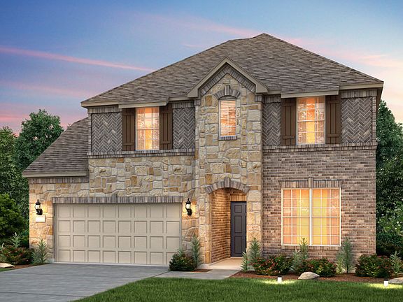 The Lexington, a two-story home with 2-car garage, shown as Home Exterior D