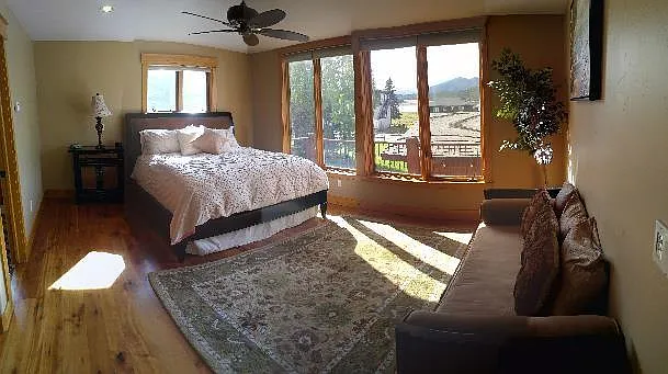 Massive master bedroom with lake view.