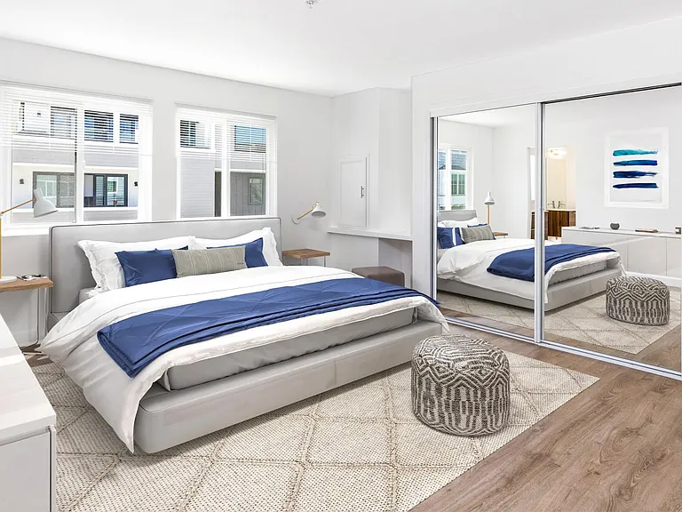 Master bedroom, virtual staging added)