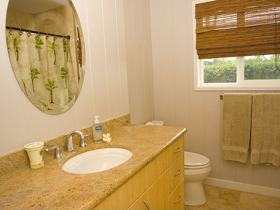 One of two detailed bathrooms