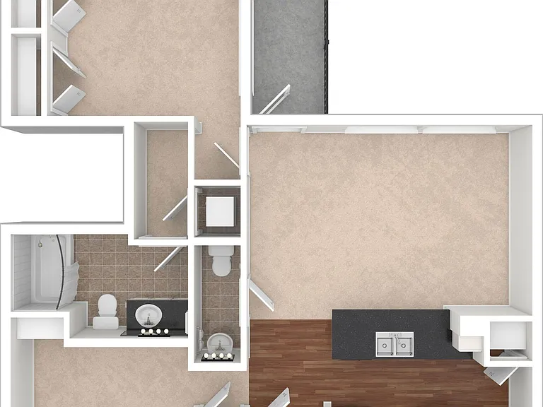 1 BD / 1.5 BA 908 SF