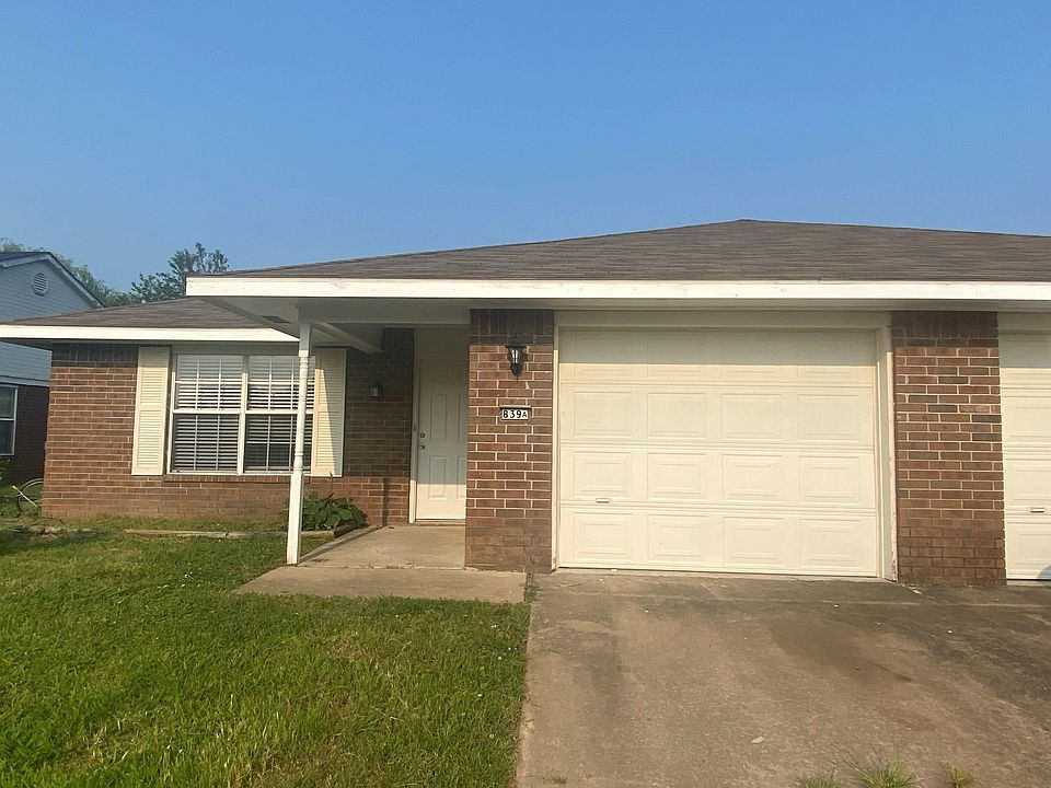 View of front with one car garage shown.