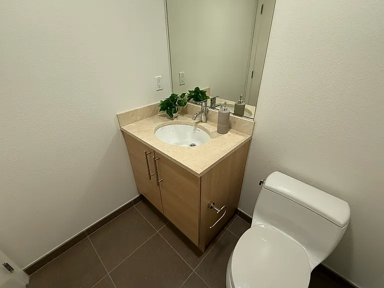 A convenient guest bathroom.