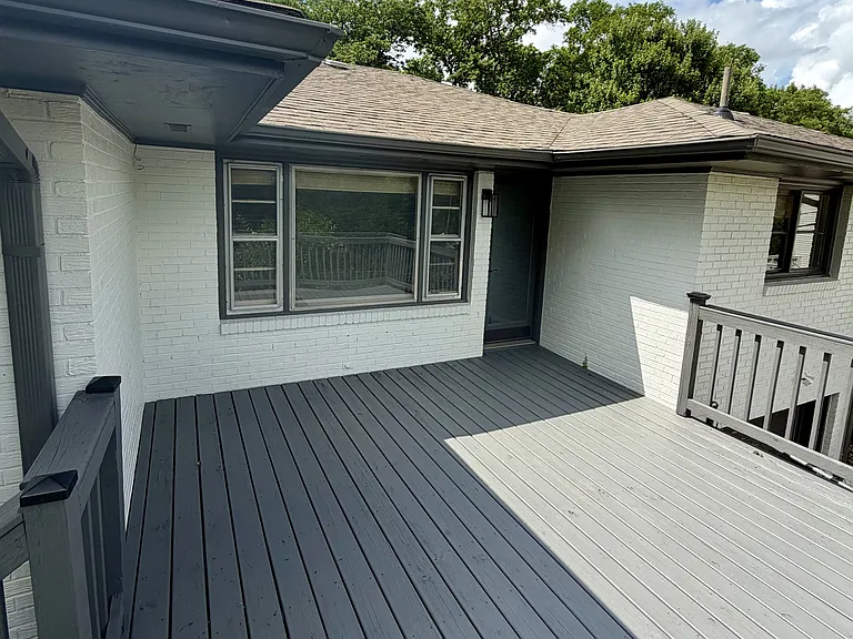 Spacious Back deck with door to study & right next to kitchen