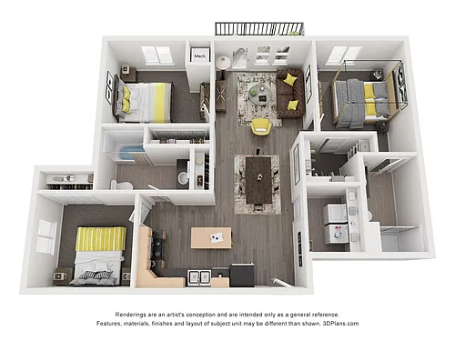 Floor plan 3 Bedroom 2 Bathroom