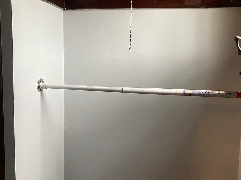 Spare bedroom closet close up