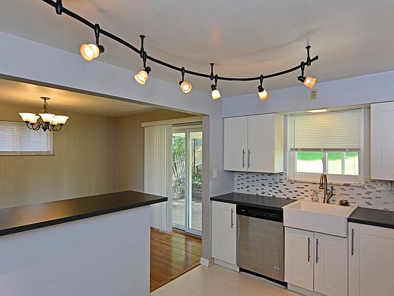 View from kitchen into dining room