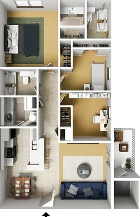 Three Bedrooms, Two Bathrooms, 1022 Sqft, Patio/Balcony, Full-Sized Washer/Dryer Connections Three Bedrooms, Two Bathrooms, 1022 Sqft, Patio/Balcony, Full-Sized Washer/Dryer Connections
