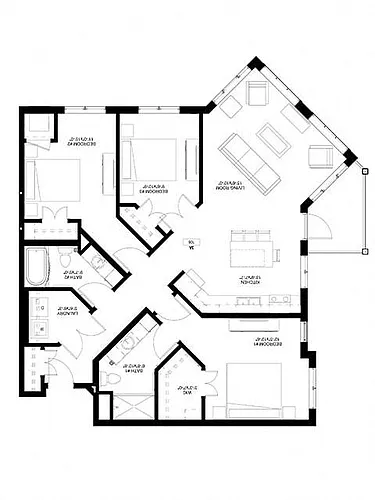 Floor plan Three Bedroom - A