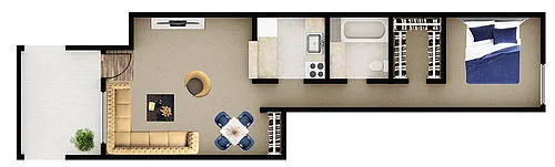 Floor plan 1X1 A7
