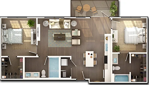 Two Bedrooms, Two Bathrooms Two Bedrooms, Two Bathrooms