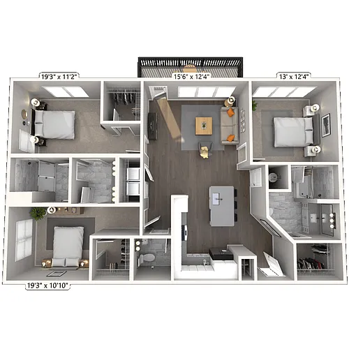 Floor plan C1 3x2 1402 SF-FP