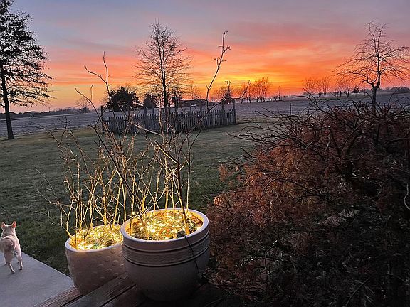 Front porch and sunset