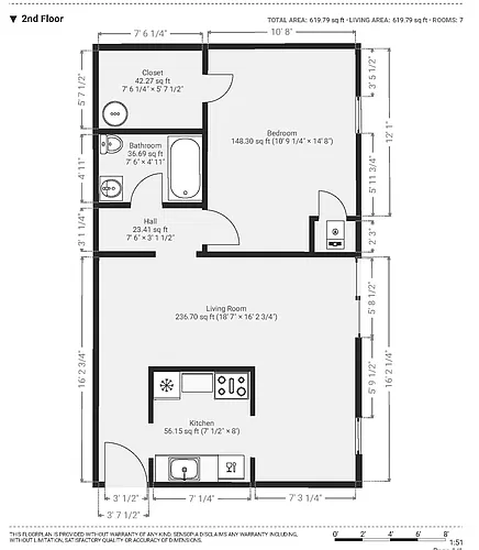 Floor plan Willow 1X1
