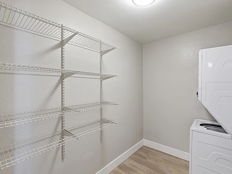 Simplify your routine with a washer and dryer inside your home.
