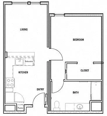 Floor plan 1 Bedroom 1 Bath