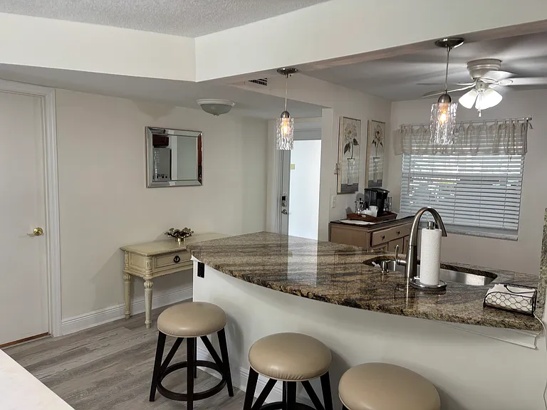 Kitchen counter and extra bar seating