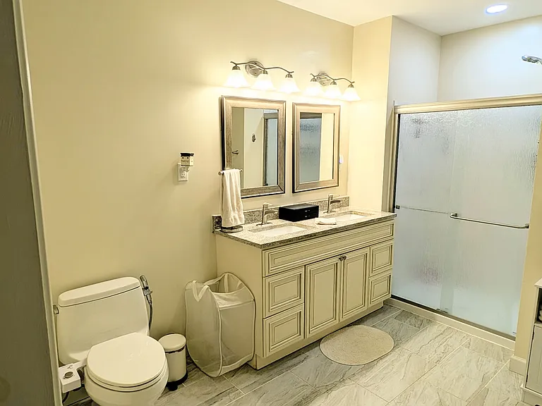 Master suite bathroom with walk-in shower.