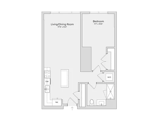 Floor plan 1BR 1BA (783 SF)