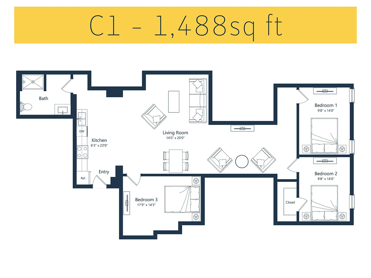 Floor plan 3 Bed