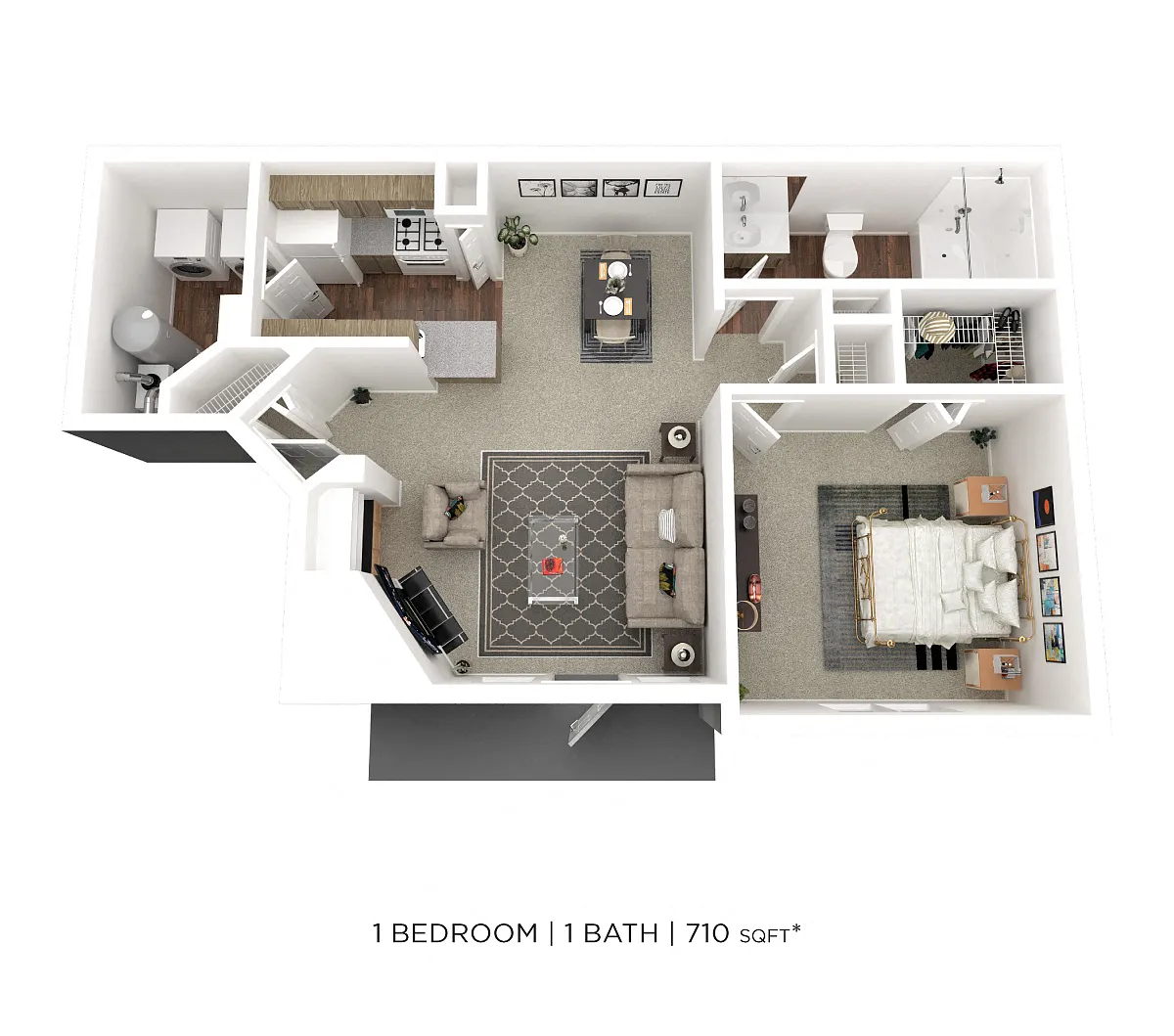 Floor plan One Bedroom - 710 sqft