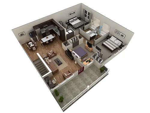 Floor plan 3 BR Grand Overlook