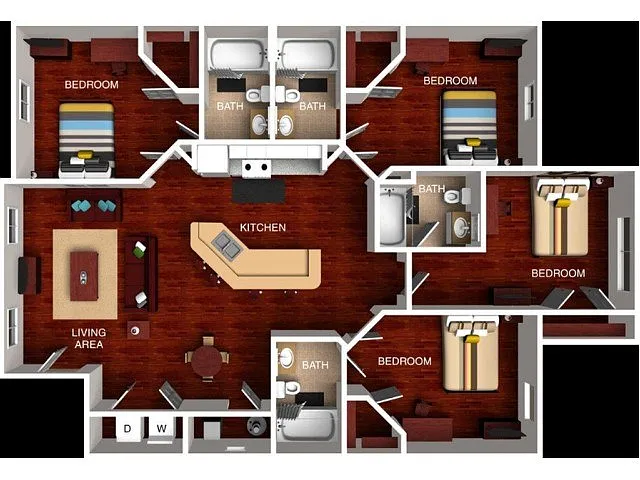 Floor plan 4 Bedroom 4 Bathroom - C