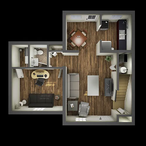 Floor plan Two Bedroom + Den / Phase 1
